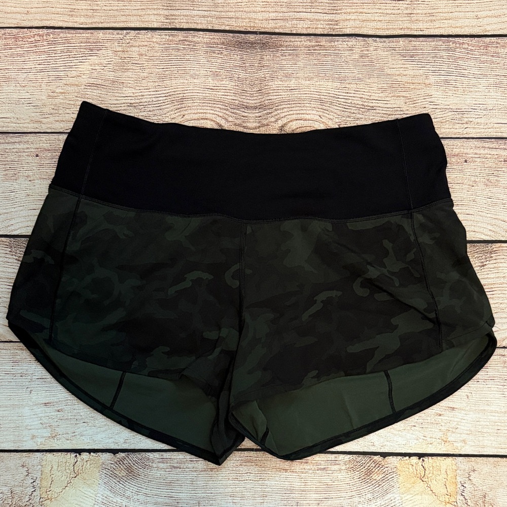 Lululemon Black and Green camo Shorts